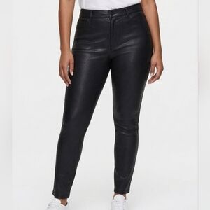 Good American Black Faux Leather Trouser